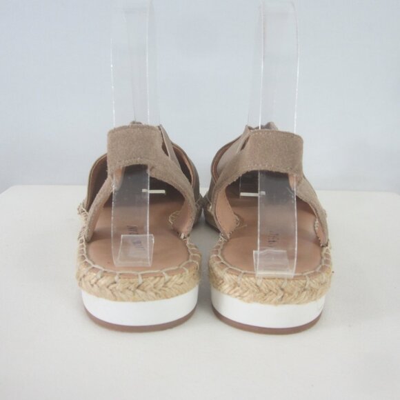New Lucky Brand Womens 8 Tan Espadrille Slip-On Suede Slingback Shoe LP RIFKA - Picture 6 of 11